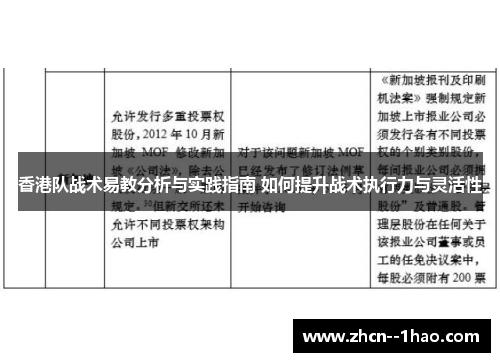 香港队战术易教分析与实践指南 如何提升战术执行力与灵活性